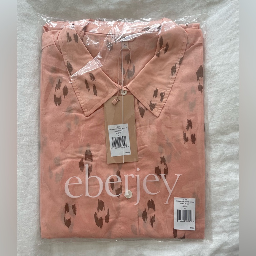 Organic Cotton Printed Long PJ Set — Animal Spot Rose Cloud - NWT